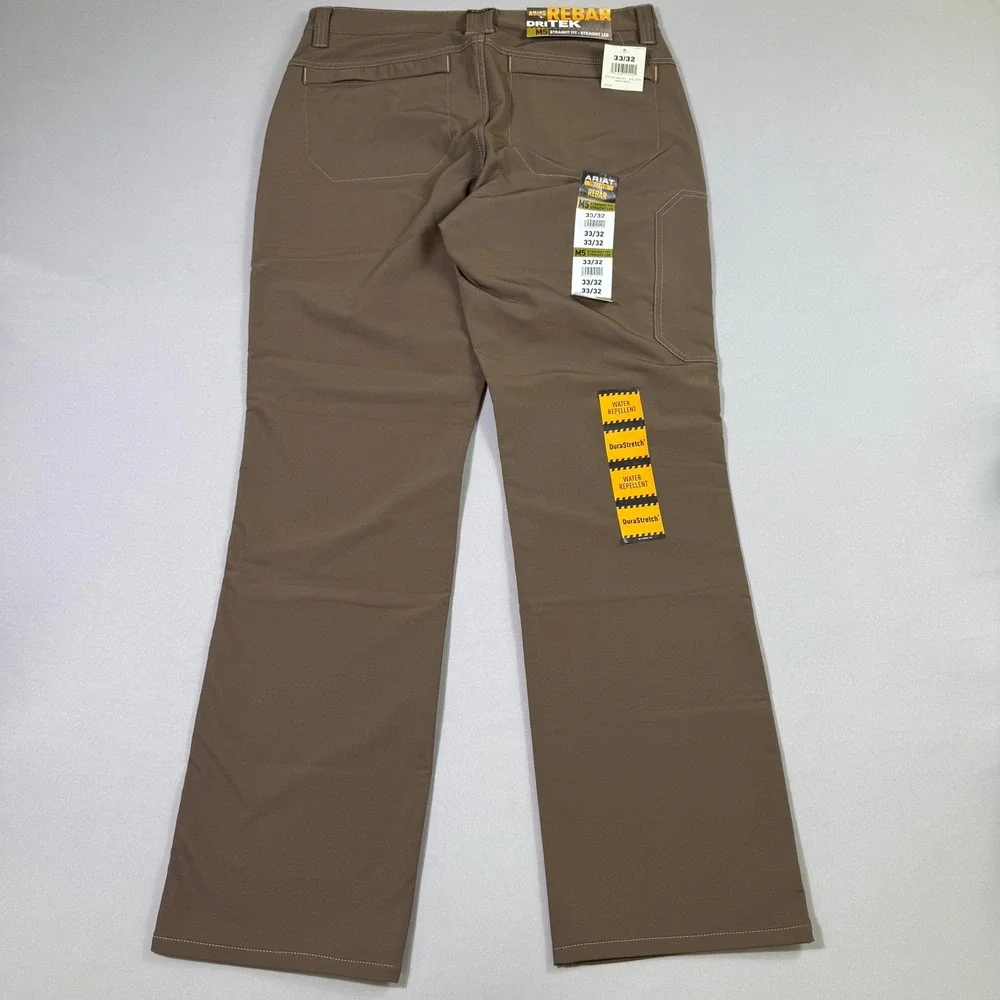 Ariat Rebar M5 Dritek Work Pants Mens 33/32 Brown Straight Leg DuraStretch NWT